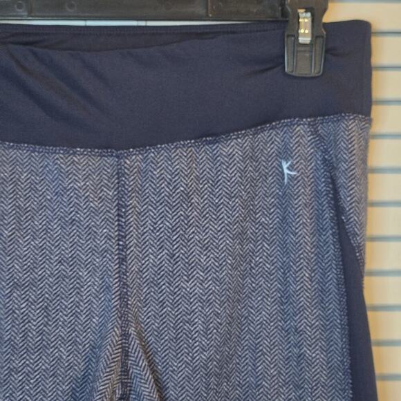 Danskin Now Leggings Womens Medium 8-10 Blue Sapphire Activewear Dri-more Logo - Picture 3 of 7